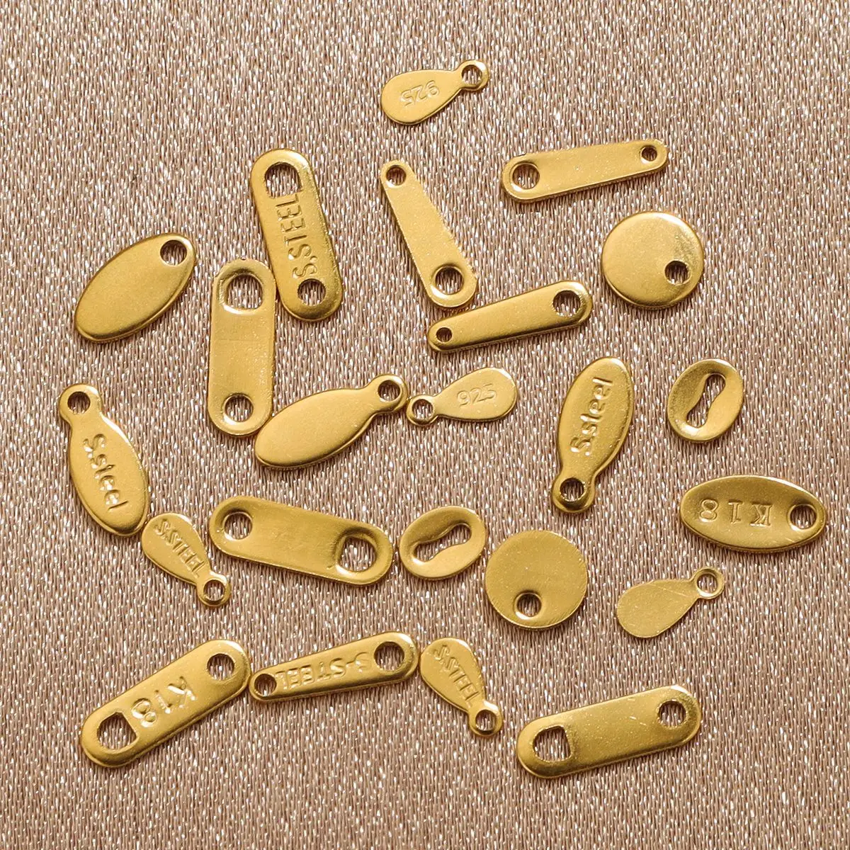 50pcs Stainless Steel Extension End Charms Tail Tags For Jewelry Making DIY Small Extend Chain Tag Jewelry Findings Accessories