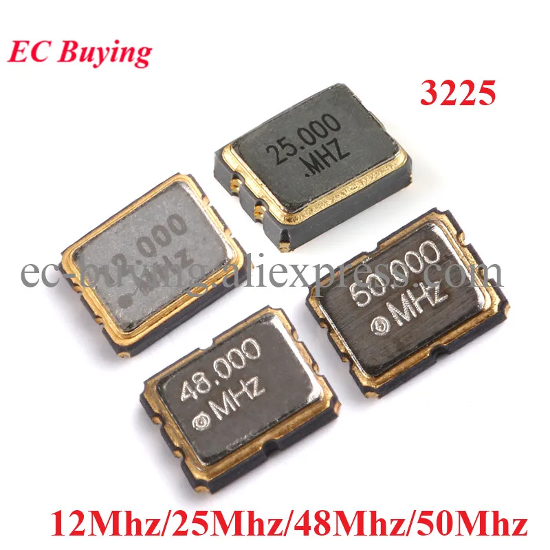 5Pcs 3225 SMD Active Crystal Oscillator 2Mhz 4Mhz 8Mhz 10Mhz 12Mhz 16Mhz 20Mhz 24Mhz 25Mhz 27Mhz 32.768khz 40Mhz 48Mhz 50Mhz image 2