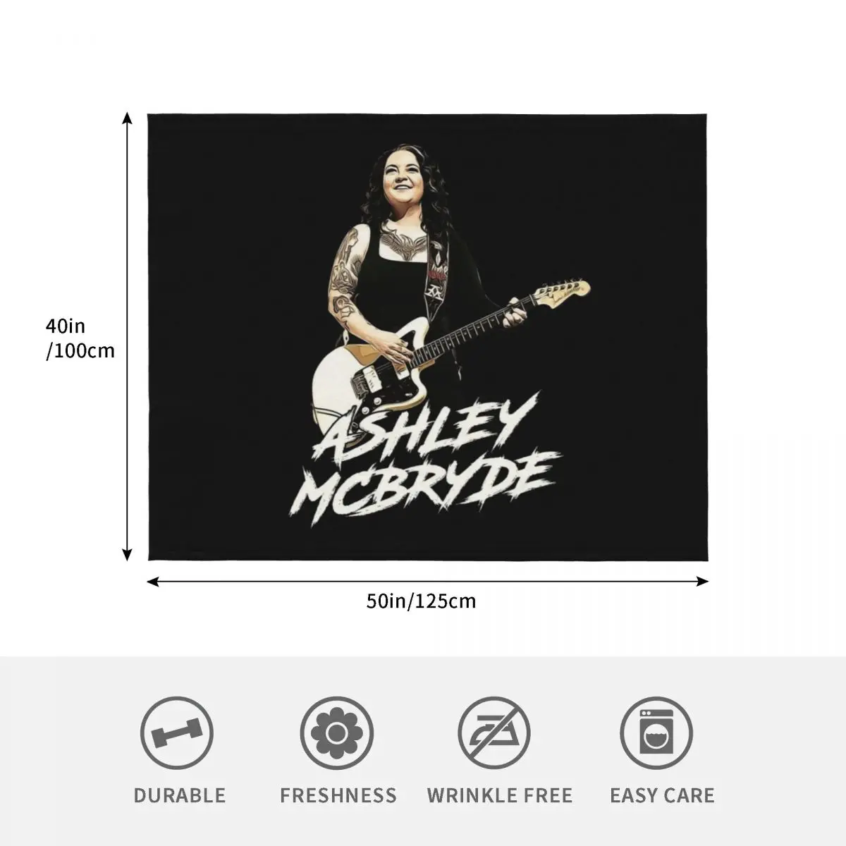 بطانية Ashley Mcbryde الفنية، بطانيات رمي كبيرة جدًا لأغطية سرير السرير، بطانيات ناعمة #4