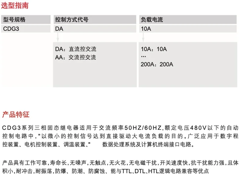 Relè a stato solido trifase SSR-3 CDG3-DA60A Relè AC touchpoint controllato da CC