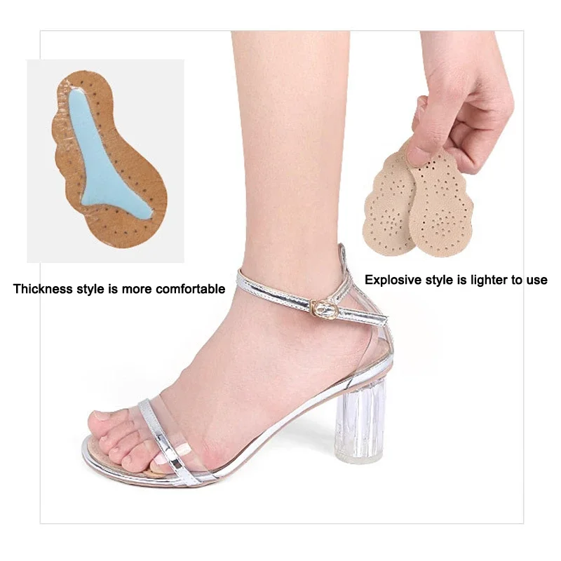 Plantillas antideslizantes para zapatos de mujer, almohadillas de cuero para el antepié, Sandalias de tacón alto, pegatinas adhesivas antideslizantes