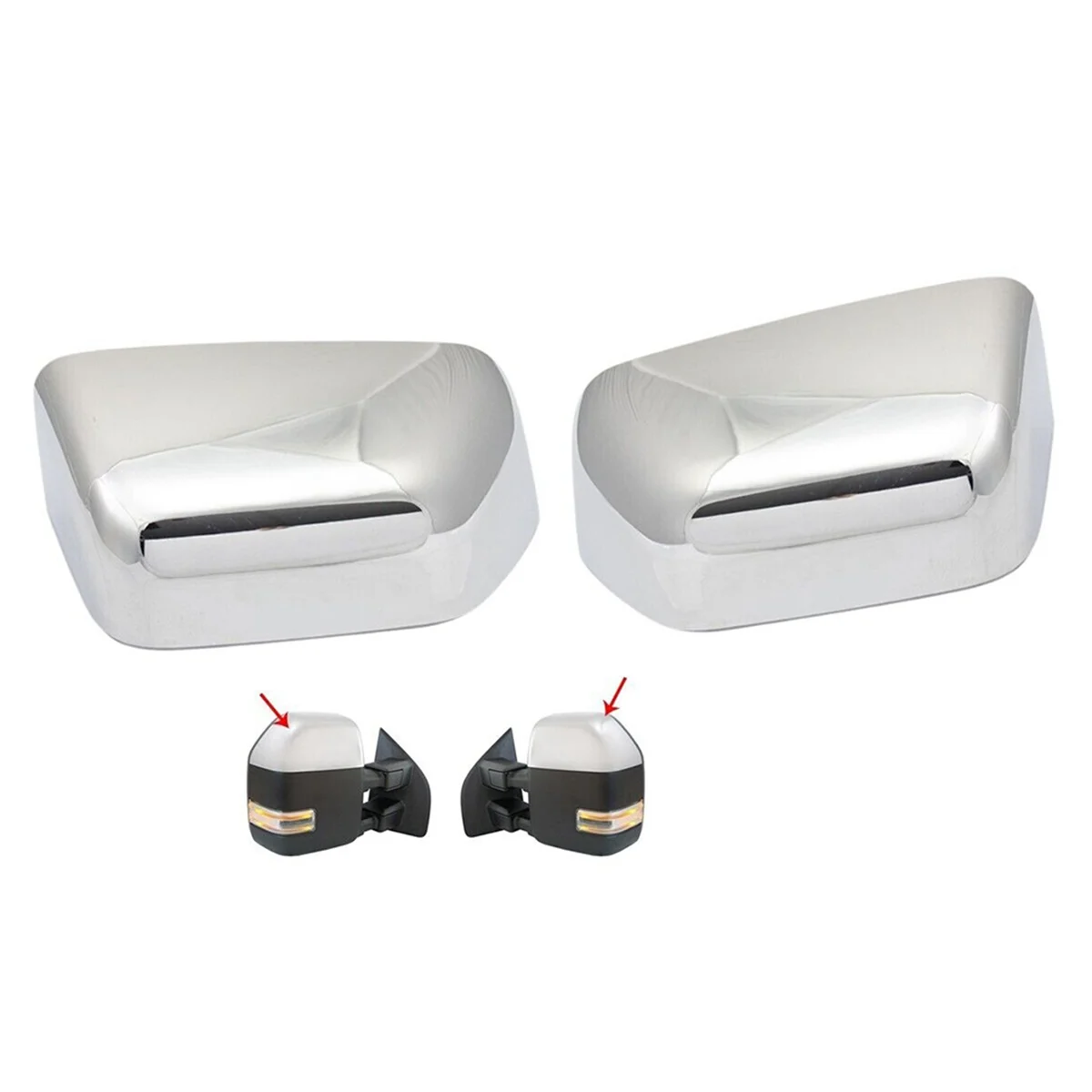 1 Pair Tow Mirror Cap Cover Set LH & RH Sides HC3Z-17D742-CA HC3Z-17D743-CA for Ford Super Duty F150 F250 F350