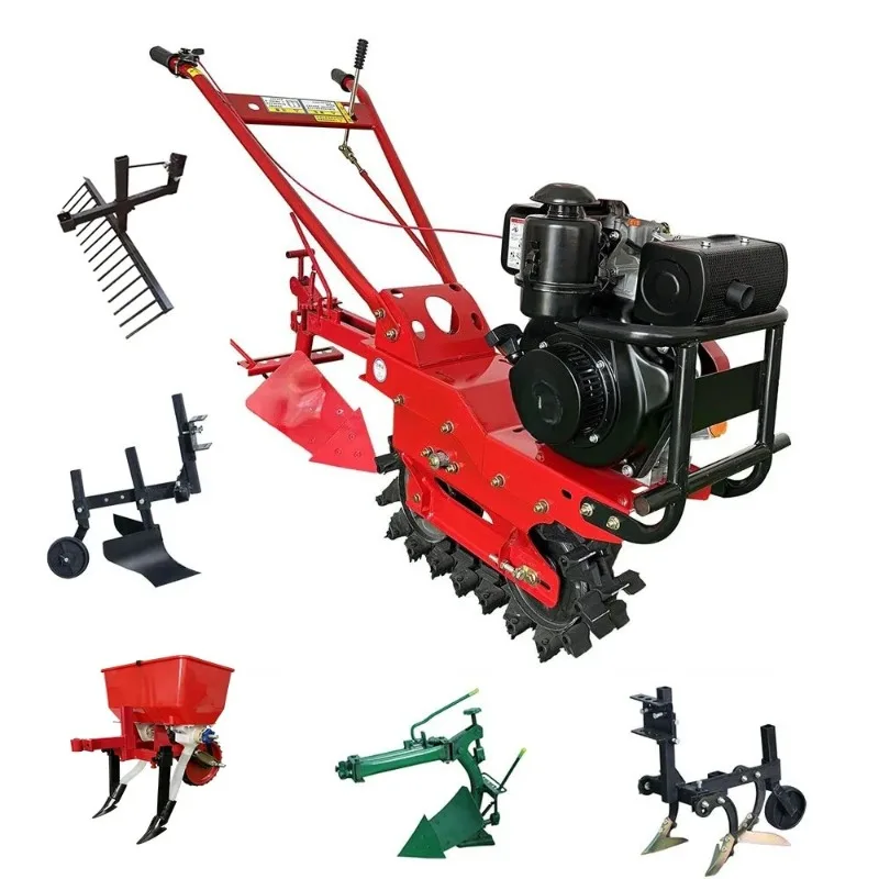 Multi Scene Handheld Mini Farm Tiller Crawler Type Ploughing Machine For Orchard Vegetable Field Hilly Agricultural Cultivation