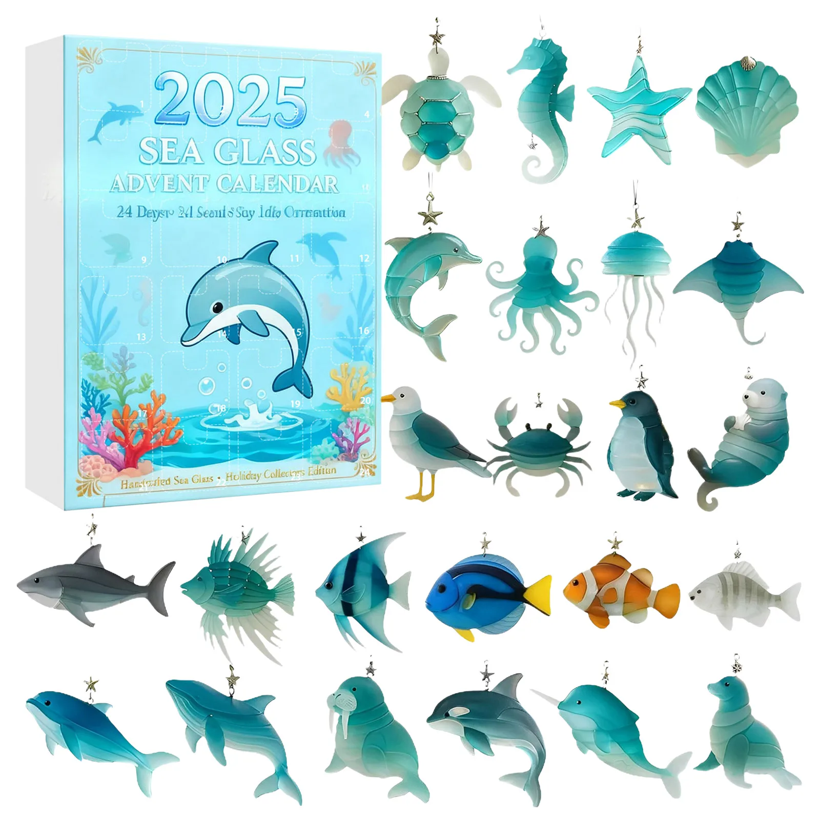 Sand Timer for Kids 30 Minutes Children's Ocean Advent Calendar Christmas 2025 Countdown Advent 1 Hour Sand Timer for Kids