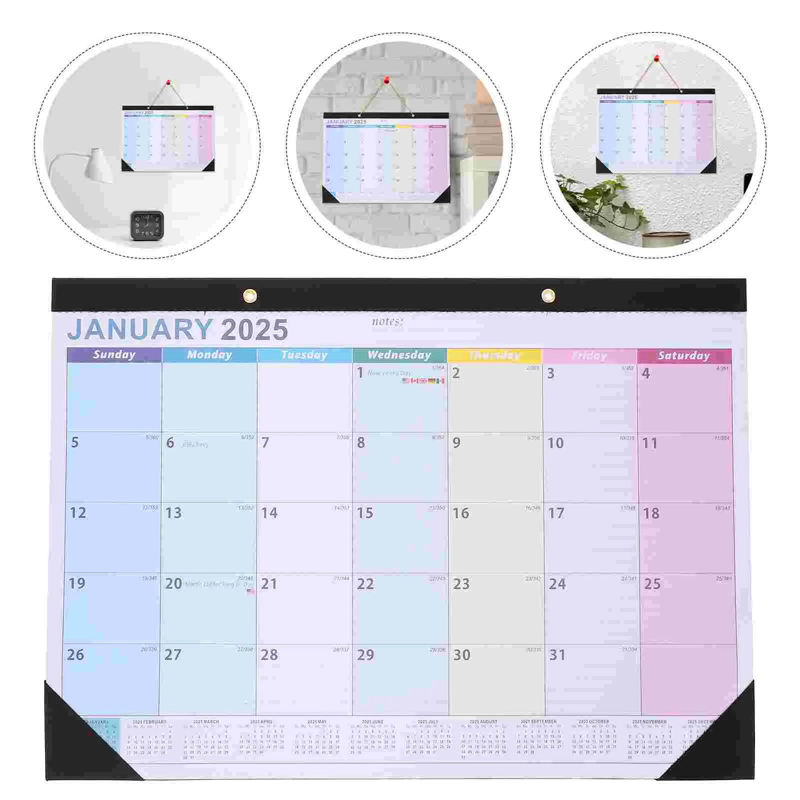 Wall Hanging Calendar Daily Use Monthly Desk Office Household Noting Paper 2025-2026