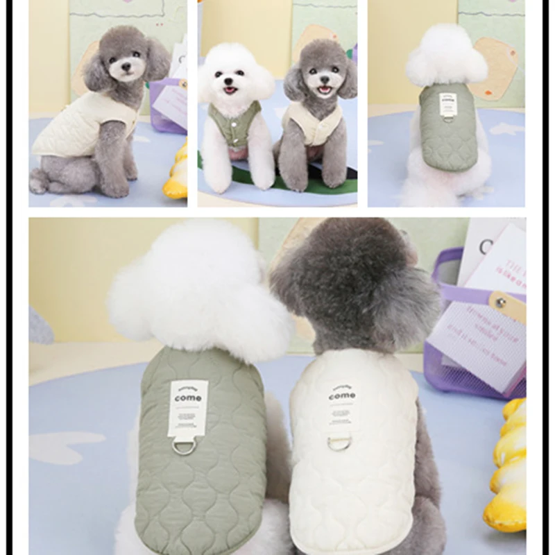 Winter Warm Dog Vest Coat Jacket with D-ring for Small Medium Dogs Puppy Vest Clothes Cotton Pet Jacket Dog Costume