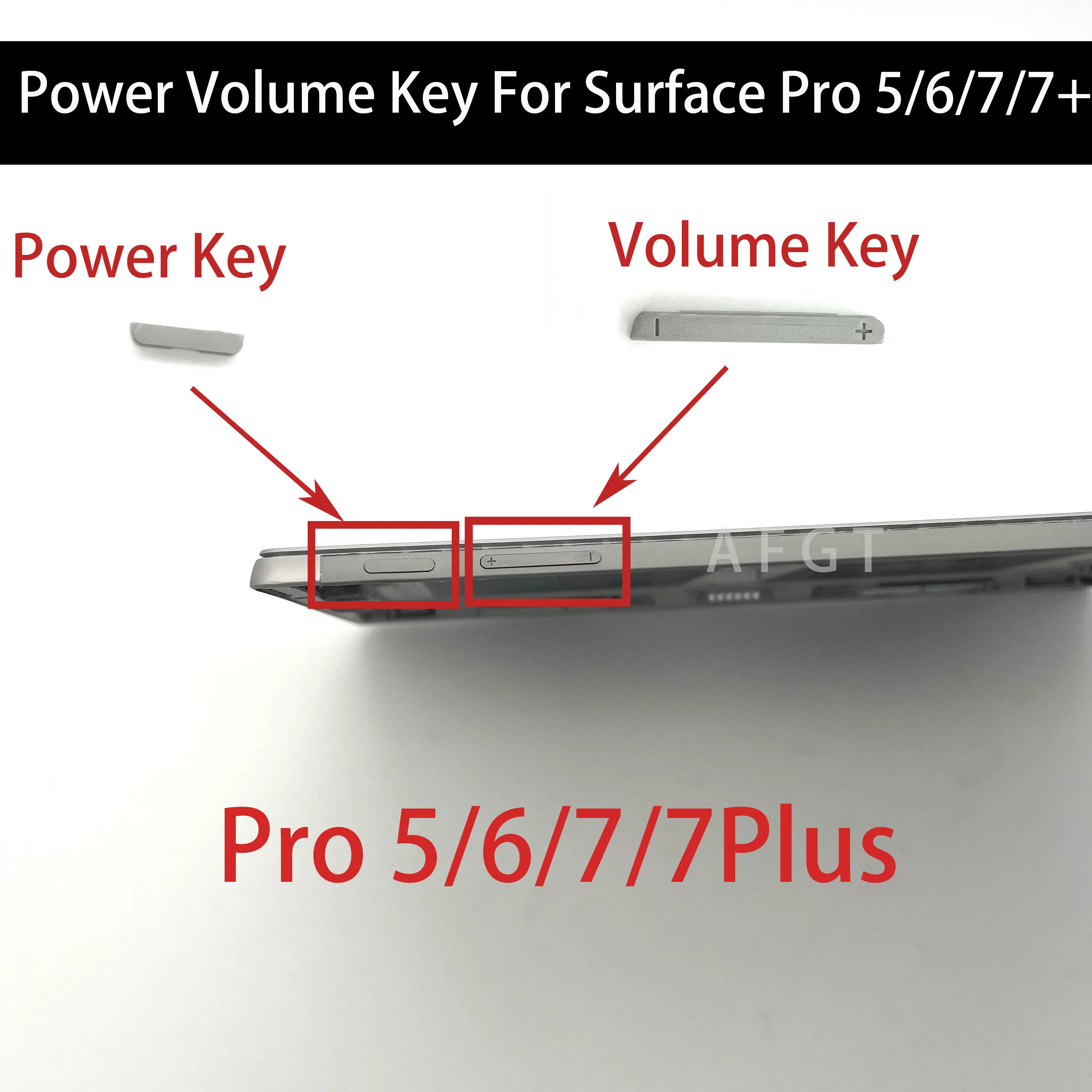 Botão de alimentação do computador original para Microsoft Surface Pro5/6, 1796, Pro7, 1866, Pro7Plus, 1960, Volume adicionar e subtrair chave, Sliver