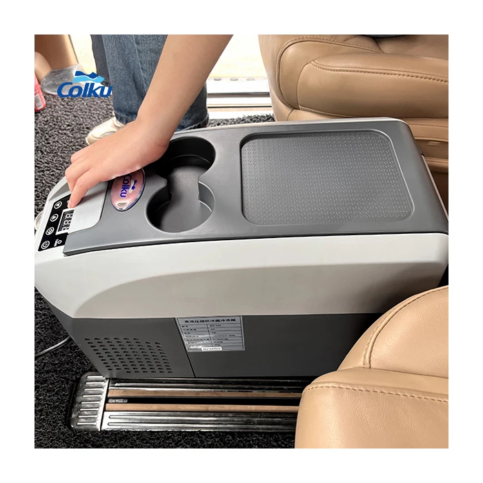 Hot Selling 10L Car Fridge Portable Compressor 12 Volt Mini Armrest Refrigerator with Dual Cup Holder