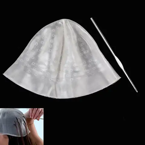 Reusable Hair Colouring Hairdressing Highlighting Dye Cap Hook Frosting