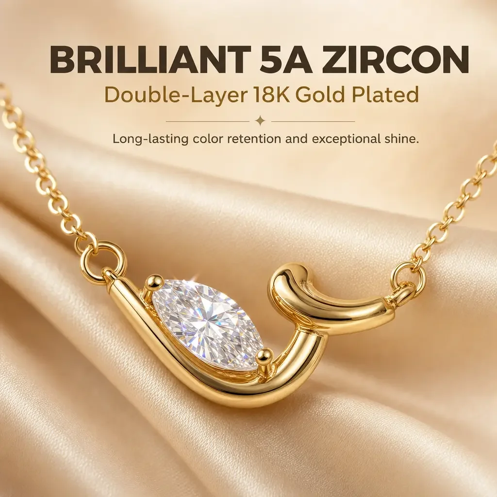 Moonmory Halskette mit tropfenförmigem Messinganhänger im schlichten Design für Damen, 18 Karat vergoldet, 50 cm verstellbare Kette, Muttertag – Detail 10