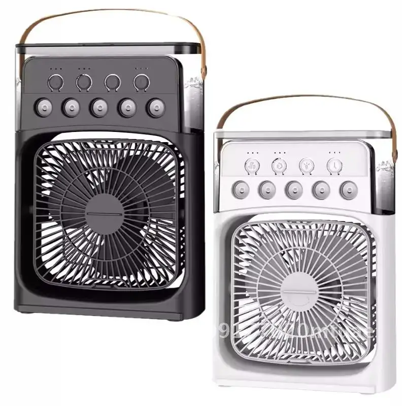 

Портативный вентилятор 3-в-1, бытовой небольшой воздухоохладитель со светодиодным ночником и увлажнителем для офиса и домашнего использования