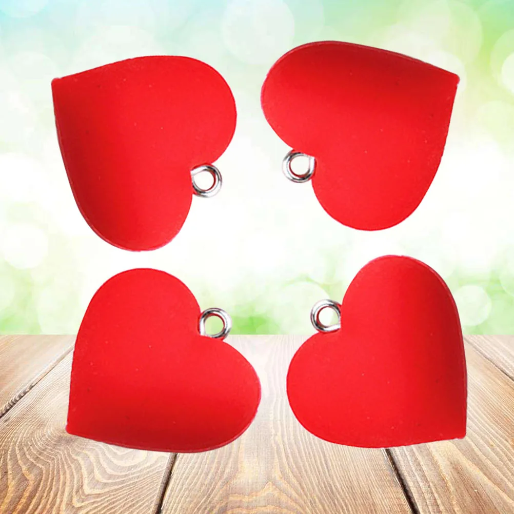 

10 Pcs Red Rubber Heart Earring Pendants for DIY Jewelry Making Supplies Accessories Charm Necklace Bracelet Craft Gift