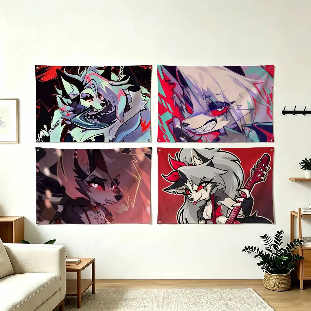 H-Helluva Boss Loona Animation Flag Suitable For Party Club Outdoor Interior Wall Decoration Banner Fans Gift