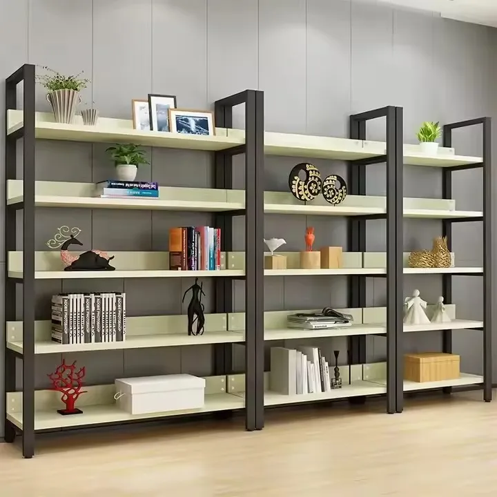 Double-Sided Multi-Layer Heavy Duty Powder Coated Display Rack For Supermarket Convenience Store Snack Cabinets Wooden Metal