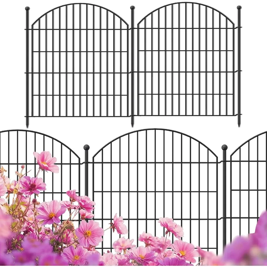 

Decorative Garden Fence 32in H x12ft (L) 5 Pack No Dig Fence Animal Barrier for Dog Arched Flower Bed Edging Wire Border Panel