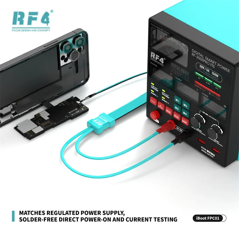 

RF4 IBoot FPC01 Battery Free Boot Cable Precision Alligator Clips for IP 8-17PM Motherboard Repair Power for Test Boot Line