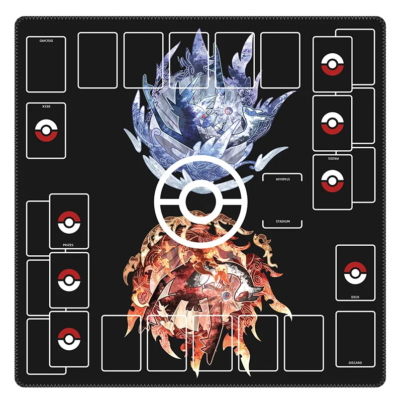 แผ่นรองการ์ดสองคนเล่น ชาริซาร์ด เกนการ์ มิว PTCG ของเล่นแอคชั่นกันน้ำทำเอง ฟิกเกอร์อนิเมะ ของสะสมเกม ดวลลิ่งดิสก์
