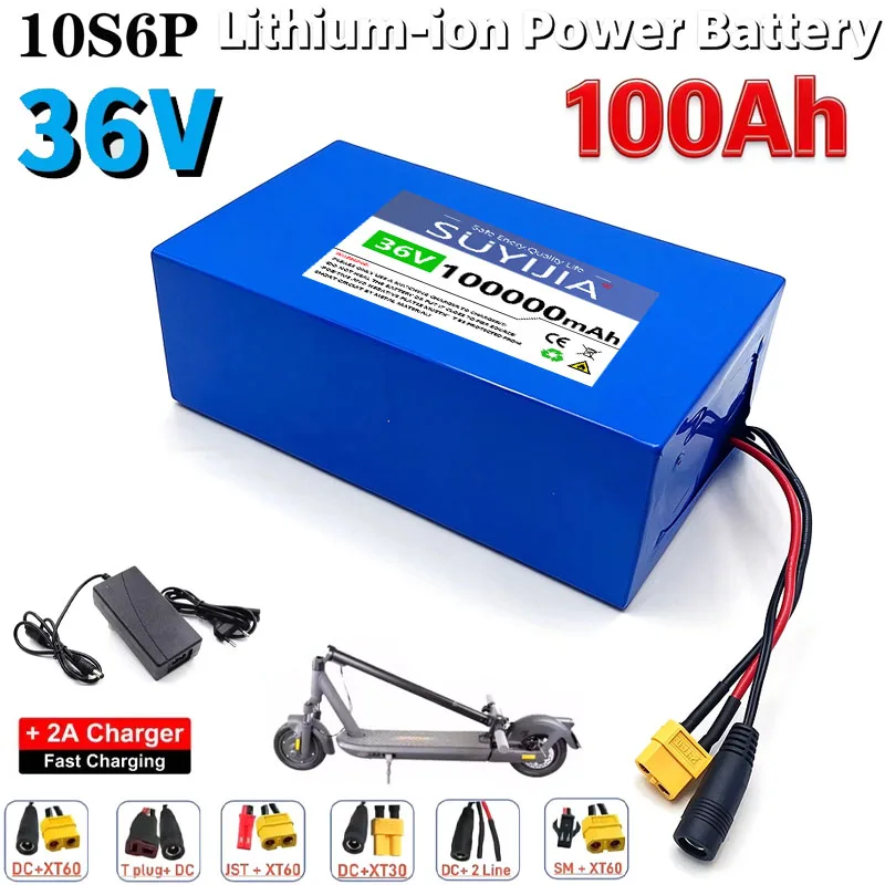 36V 100Ah Lithium Dragon Battery 10S6P Rechargeable for E Bike Wheelchair Scooter
