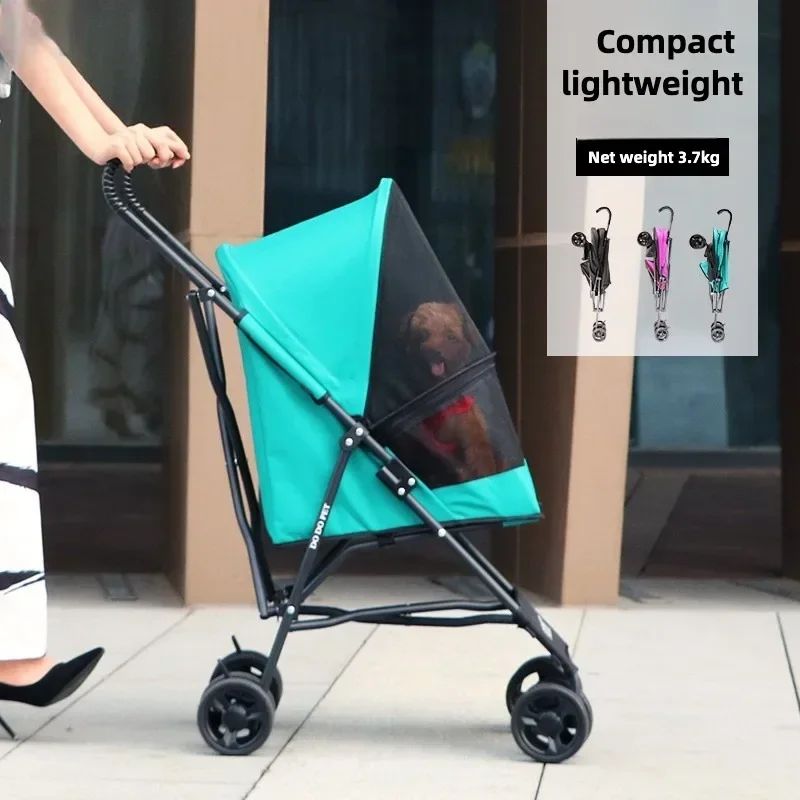 

Lightweight Pet Stroller for Cats/Dogs Easy Fold with Removable Liner Safety Tether for 30lb cat or dog puppy stroller