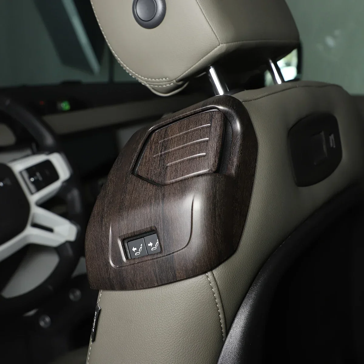 

Для Land Rover Defender 90 2020-2024 ABS из углеродного волокна, передние сиденья автомобиля, перевернутая крышка переключателя, отделка салона, автомобильные аксессуары
