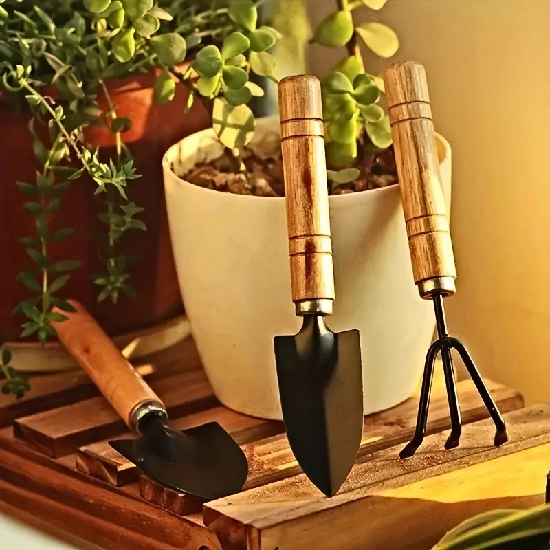 Garden Tools 3Pcs/Set Mini Garden Tool Set For Garden Plants Flower Pot Cactus Vegetables Digging Weeding Indoor Small Plants