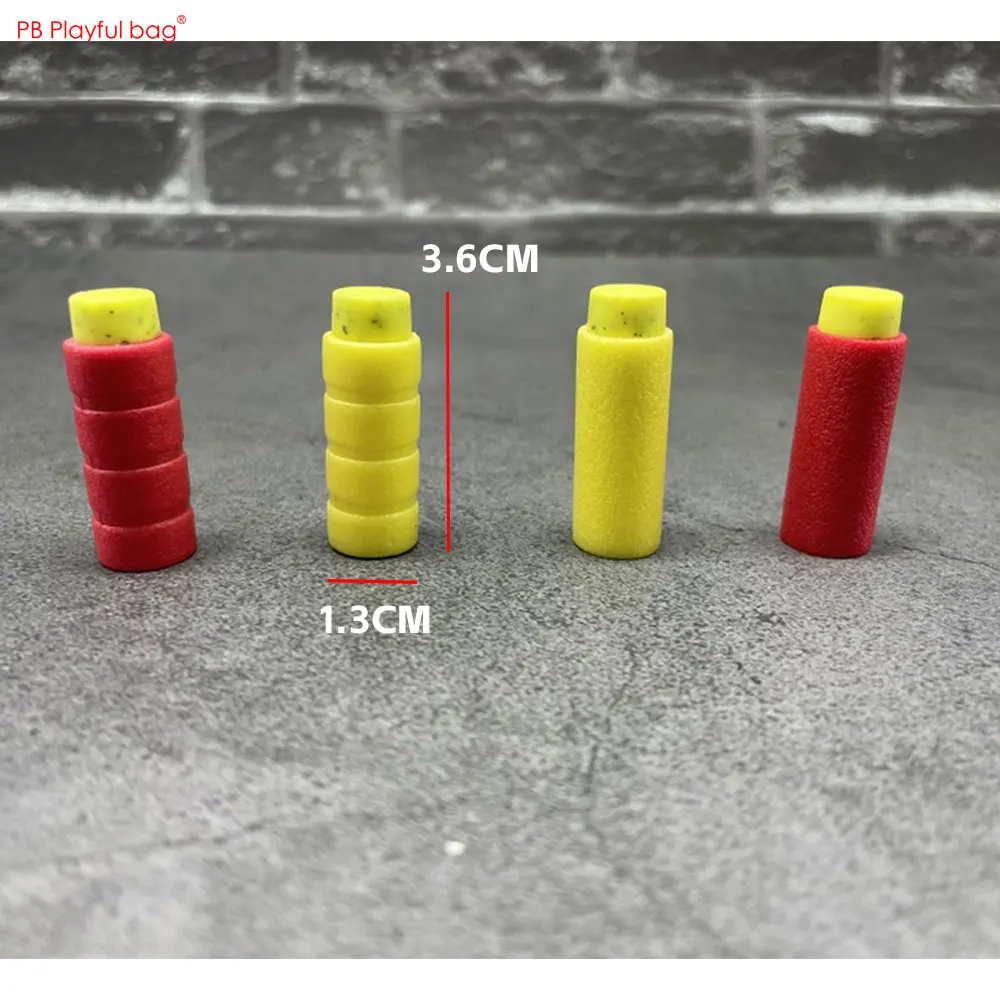 Pistola giocattolo Spong Bullet 3.6x1.3CM Proiettili morbidi corti a quattro sezioni ad alta velocità Testa luminosa Accessorio giocattolo QJ96