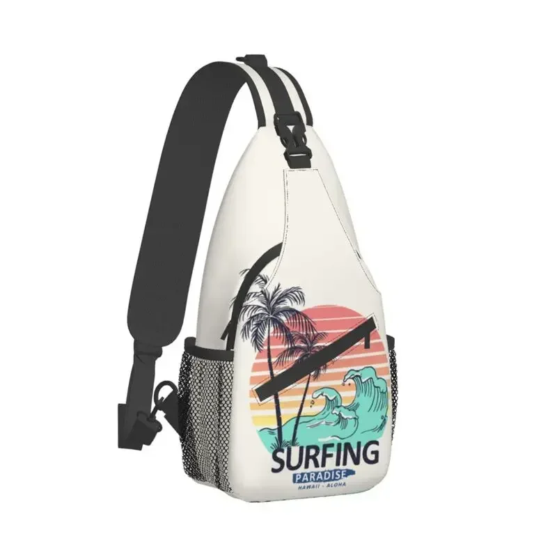 Cool Summer Surfing Sling Bag for Cycling Camping Men's Beach Seaside Surfer Crossbody Chest Backpack Shoulder Daypack