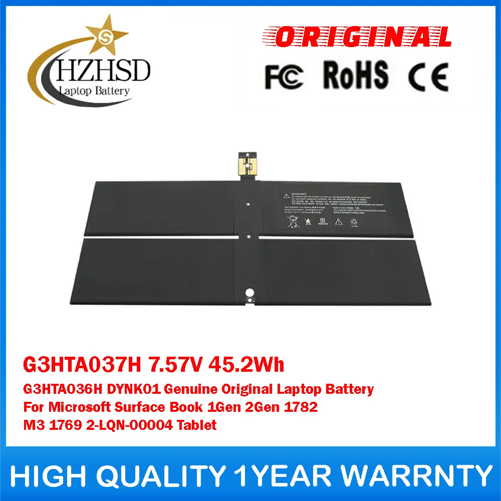 

G3HTA037H 7.57V 45.2Wh G3HTA036H DYNK01 Genuine Original Laptop Battery For Microsoft Surface Book 1Gen 2Gen 1782 M3 2-LQN-00004