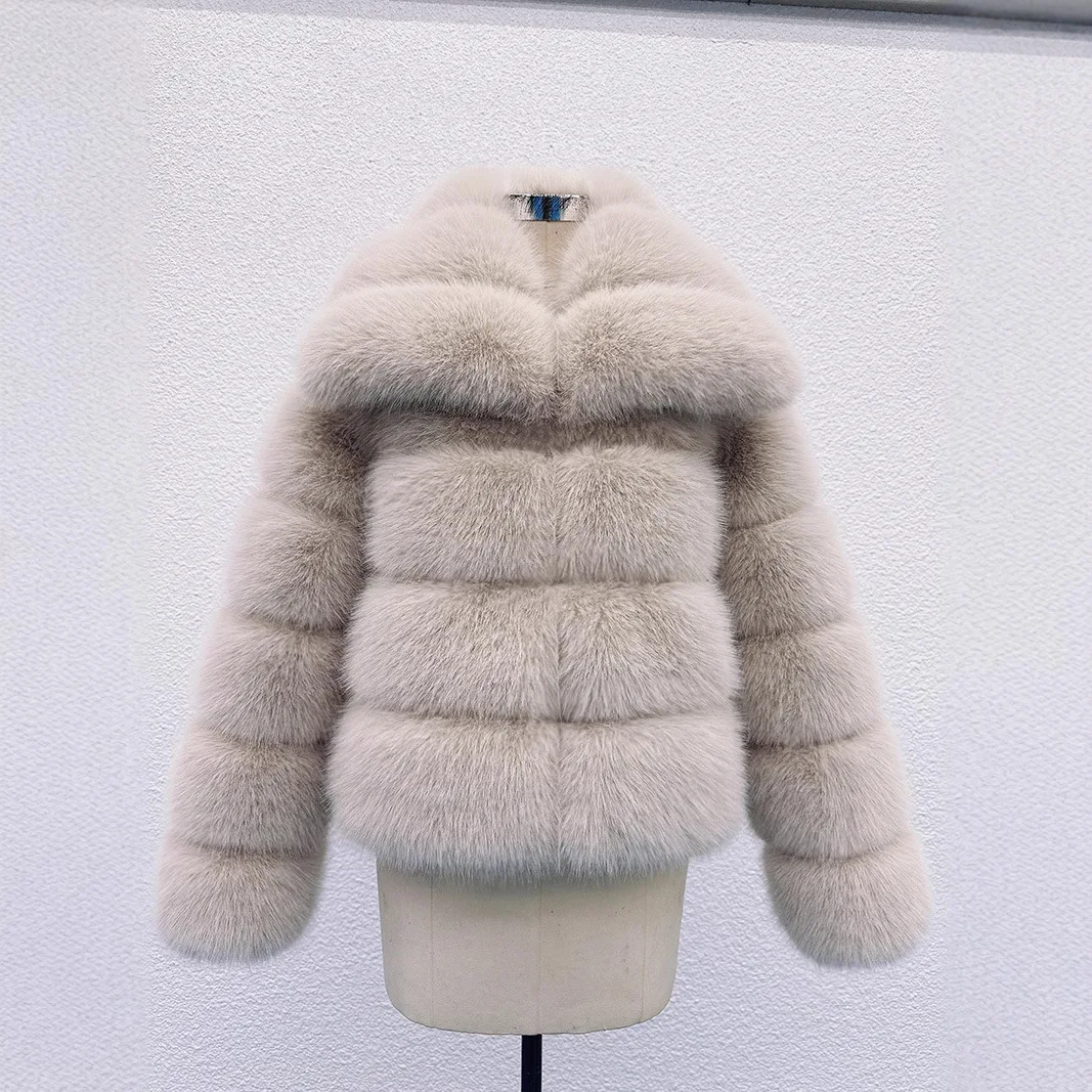 Mulheres casacos de pele do falso sólido listrado jaqueta turn down collar manga longa botão coberto em linha reta elegante casual 2025 outono inverno