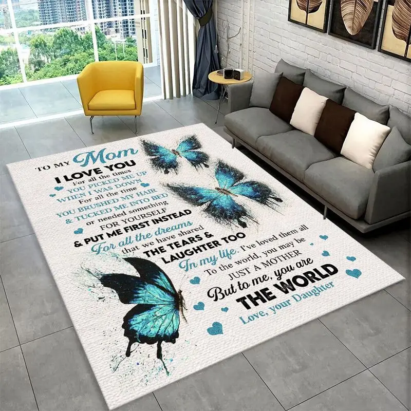 Gift Thanks To My Mom Mother Letter Present Large Area Rug Non-slip Carpet for Bedroom Living Room Sofa Home Decor Floor Mat - view 2