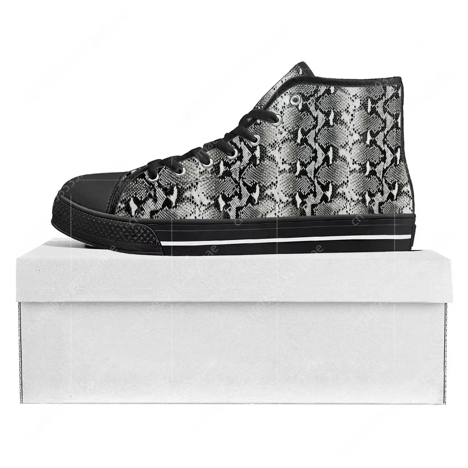 Snake Skin Pattern Top High Quality Sneakers Mens Womens Teenager Canvas Sneaker Tide Printed Causal Couple Custom Shoe