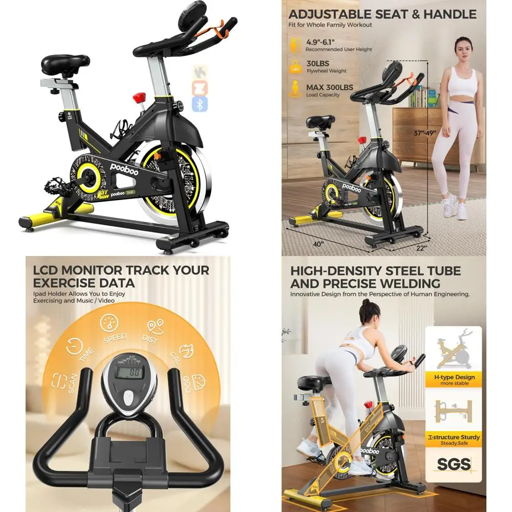 دراجة ركوب الدراجات الداخلية للياقة البدنية المنزلية، محرك الحزام الصامت، مقاومة مغناطيسية قابلة للتعديل، دراجة تمرين القلب