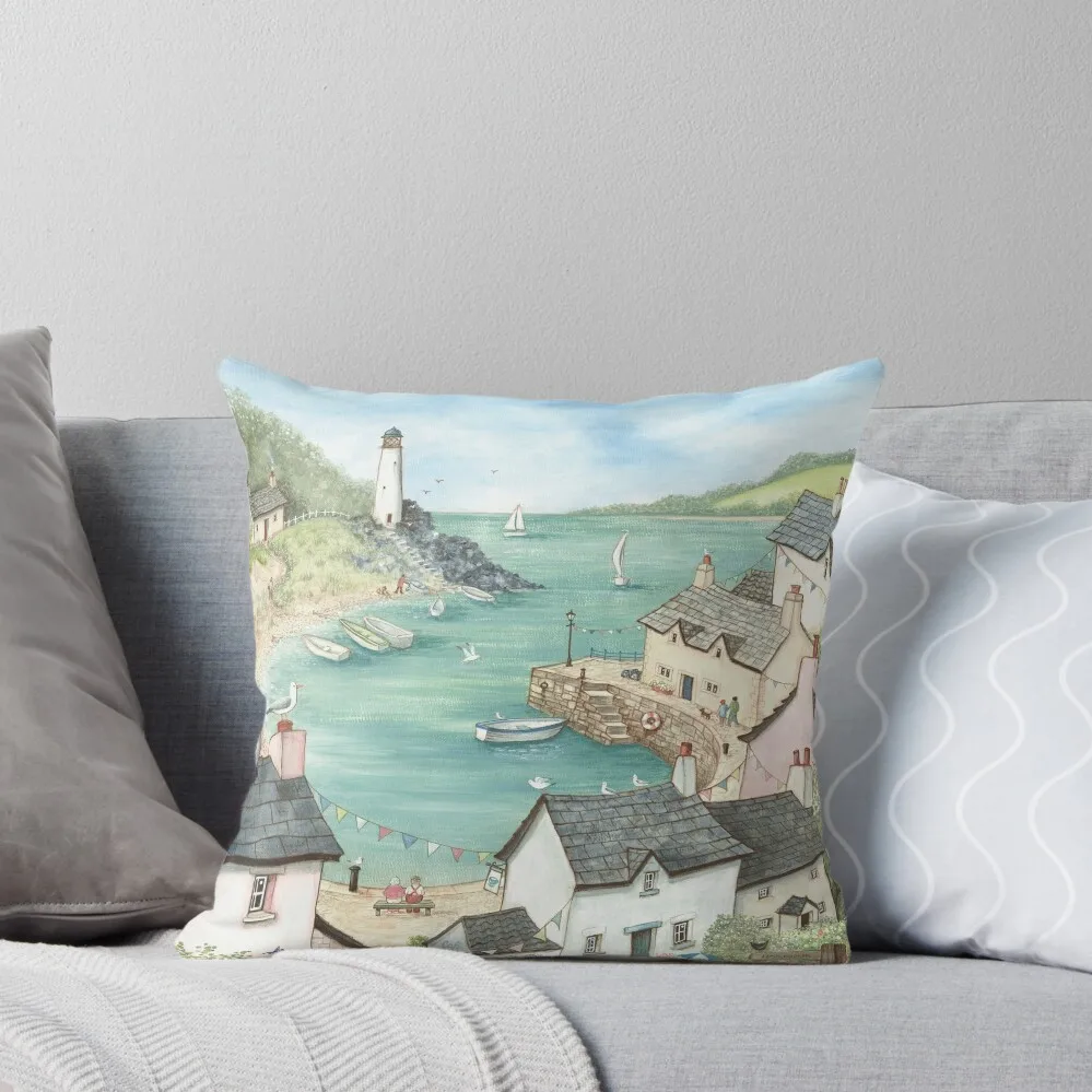 

Seaside Harbour Throw Pillow Elastic Cover For Sofa Decorative Sofa Cushion autumn pillowcase luxury home accessories