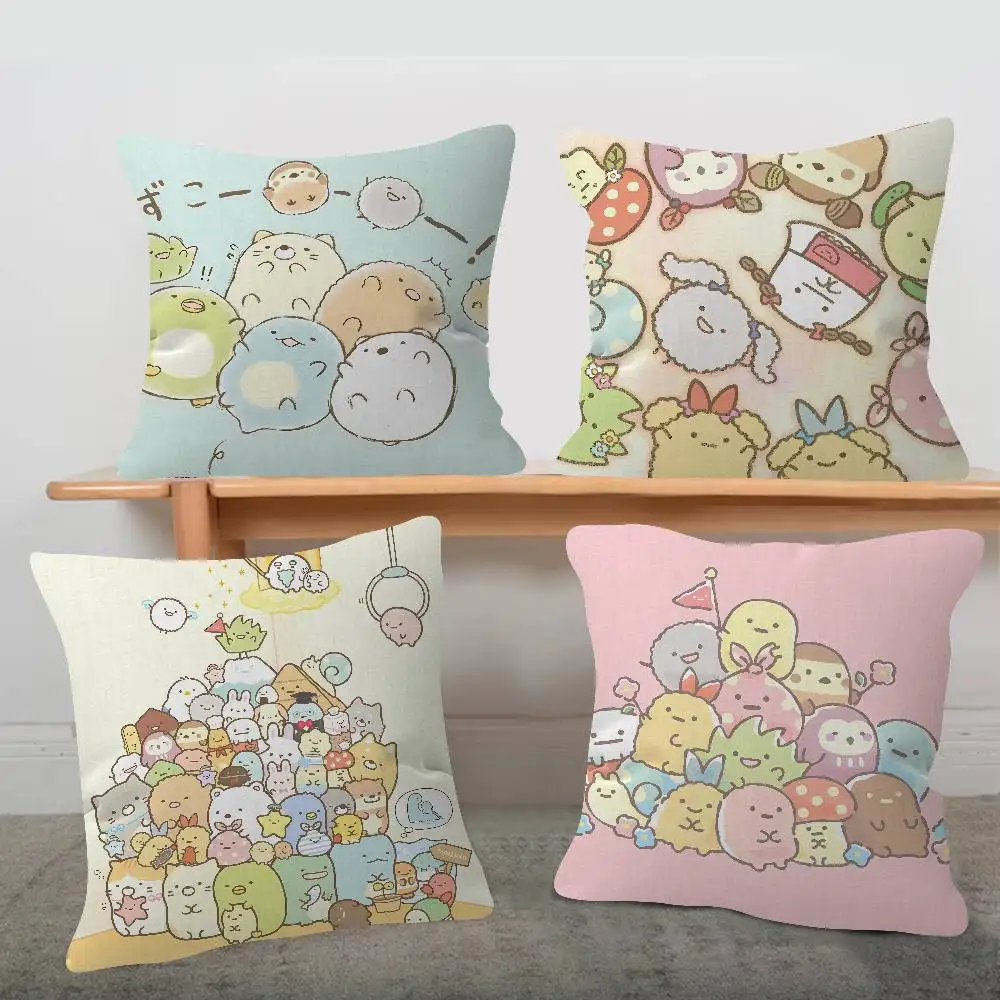 S-Sumikko Cartoon G-Gurashi Cool Cushion Cover Soft Decorative Square Cushion Covers 45x45cm Pillowcases For Sofa Couch Bedroom