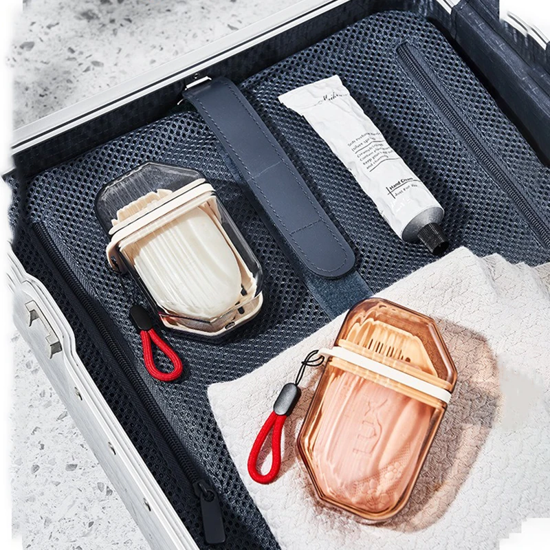 Double Layer Portable Drain Flap Soap Box Travel Multifunctional Soap Box Creative Soap Box
