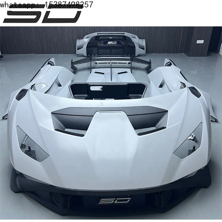 For Half Carbon Fiber Car Bumper Rear Engine Cover Spoiler Bodykit for Lamborghini Huracan Lp610 Update to Sto Body Kit