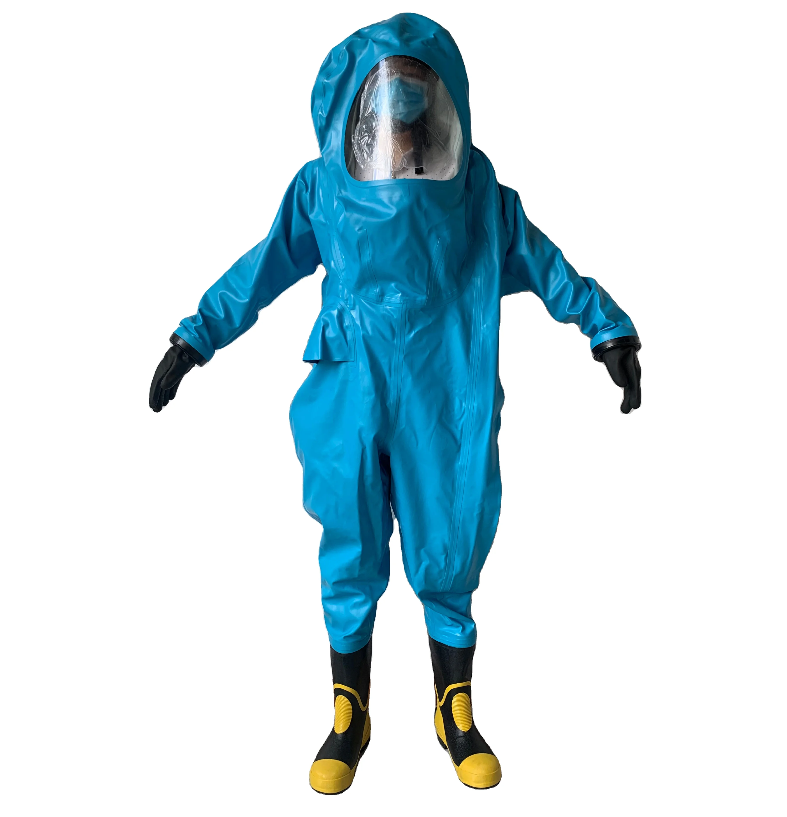 Super Grade Hazmat Gas Tight Chemical Protective Suit Anti-acid Alkali Composite Rubber Aramid