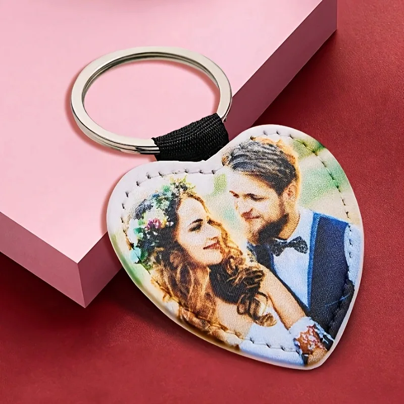 Personalisierter PU-Leder-Schlüsselanhänger mit individuellem Druck, Rucksackanhänger, Dekorationen, personalisierbarer Taschenanhänger, Hochzeitsgeschenke, Familiengeschenke – Detail 2