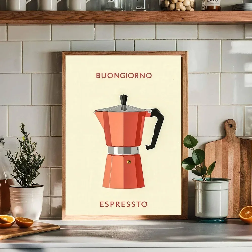Frameless More Espresso Less Depresso Coffee Pot Wall Art Prints Canvas Painting Poster Picture for Living BedRoom Home Decor