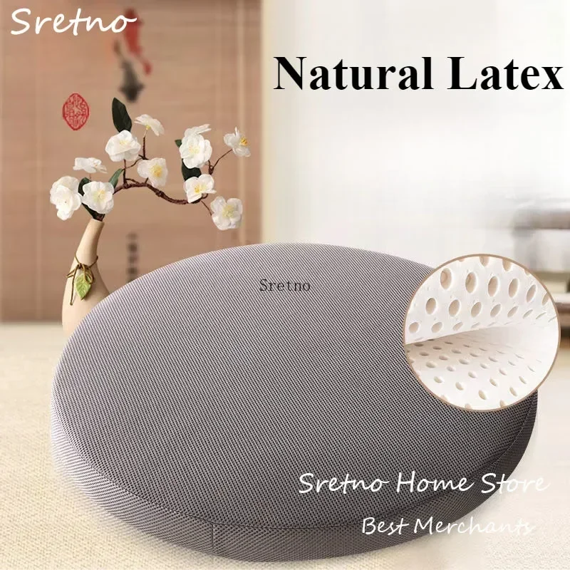 Natural Latex Meditation Cushion Home Decor Round Living Room Thickened Tatami Futon Yoga Mat Floor Cushions Cojines Infantiles