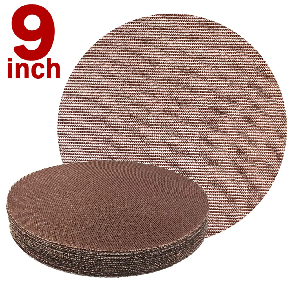 

5-20Pcs 9inch Mesh Sanding Discs Hook&Loop Abrasive Dust Free Disc Anti-Blocking Sharp Grinding Sandpaper for Wood Furniture