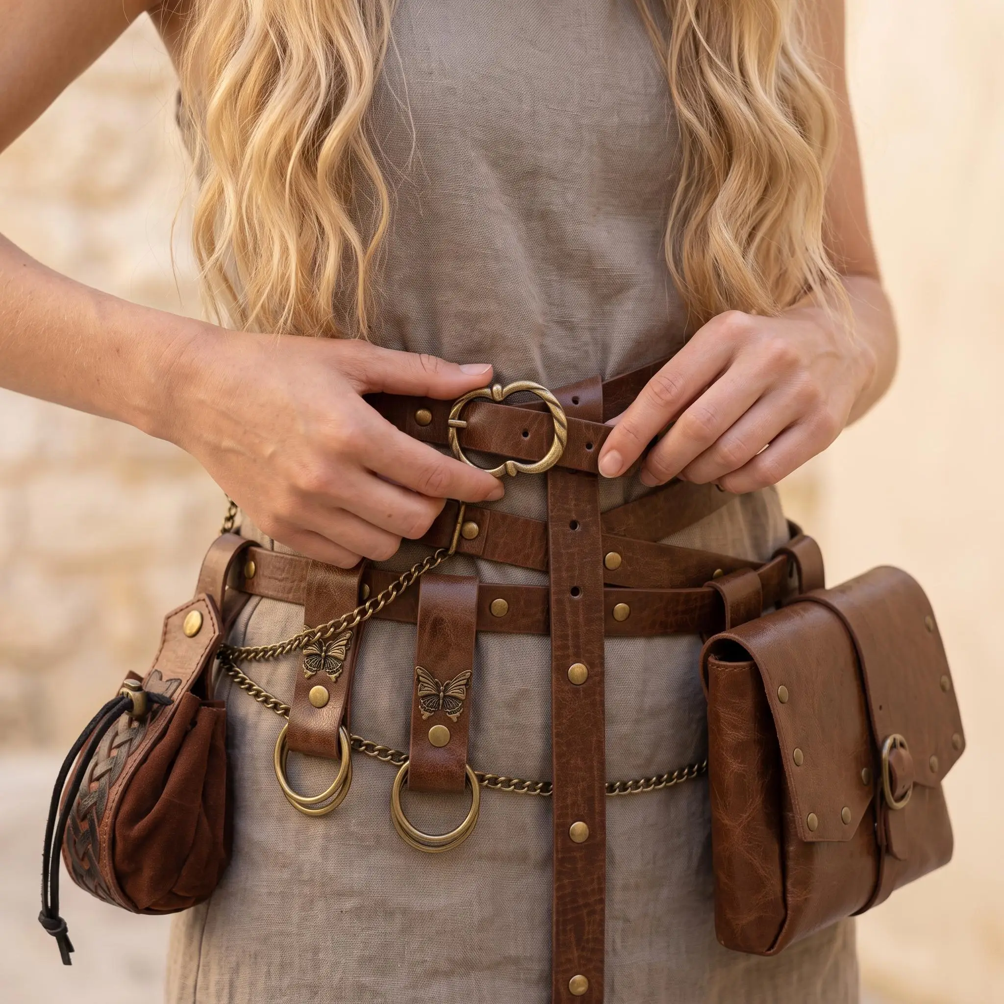 Medieval Chain Belt, Viking Costume Accessory, Renaissance Waist Chain, Fantasy LARP/Halloween Gear