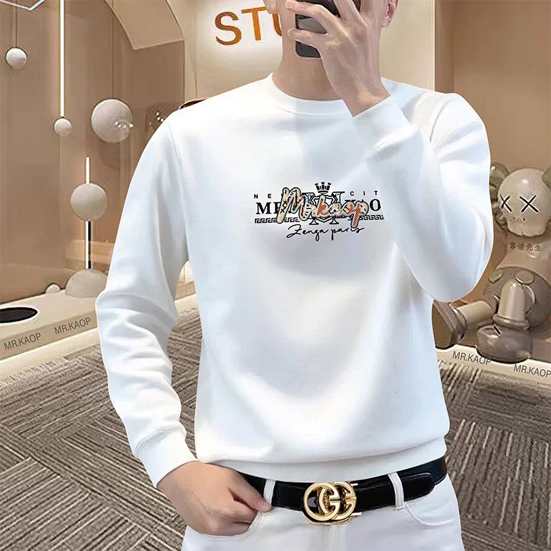 

Popular Pullover Premium Men's Mercerized Cotton Long Sleeve Crew Neck Sweatshirt Comfortable Men's Top Fit High Quality Clothes