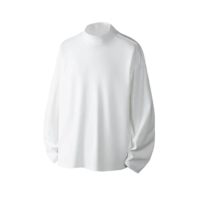 Autumn and Winter New Men's Trendy Solid Color Loose Basic Long-sleeved Bottoming German Velvet Long-sleeved T-shirt