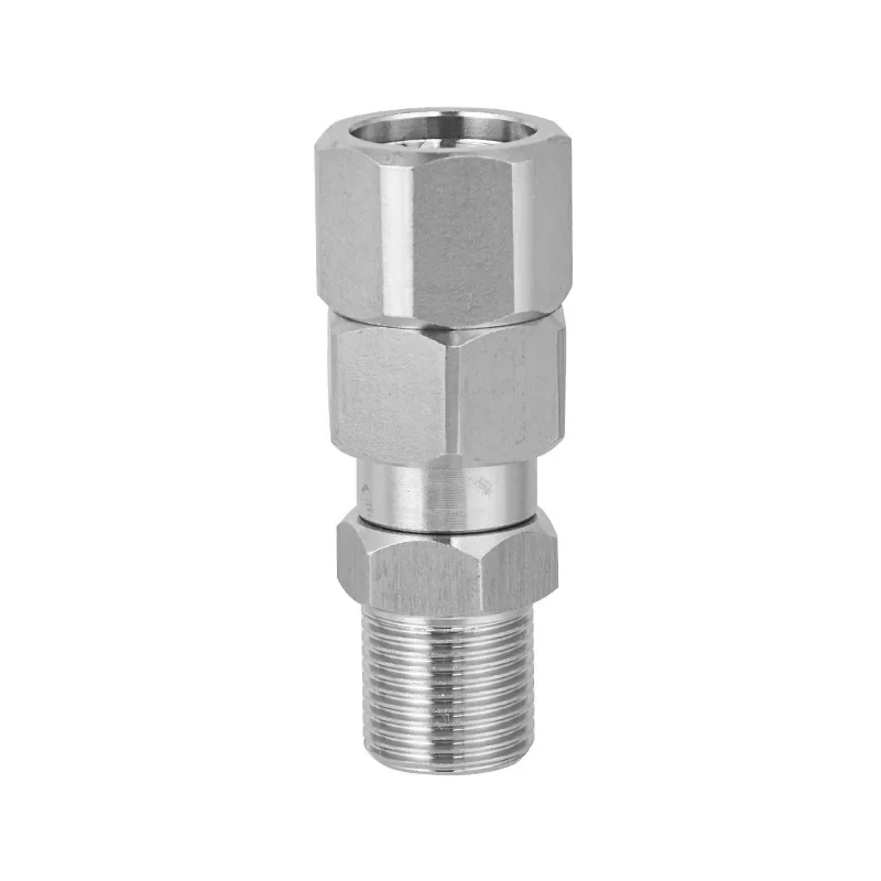 High Pressure Washer Wash Gun Tail 3/8 Thread Non-winding Stainless Steel 360° Rotary Water Pipe Fittings