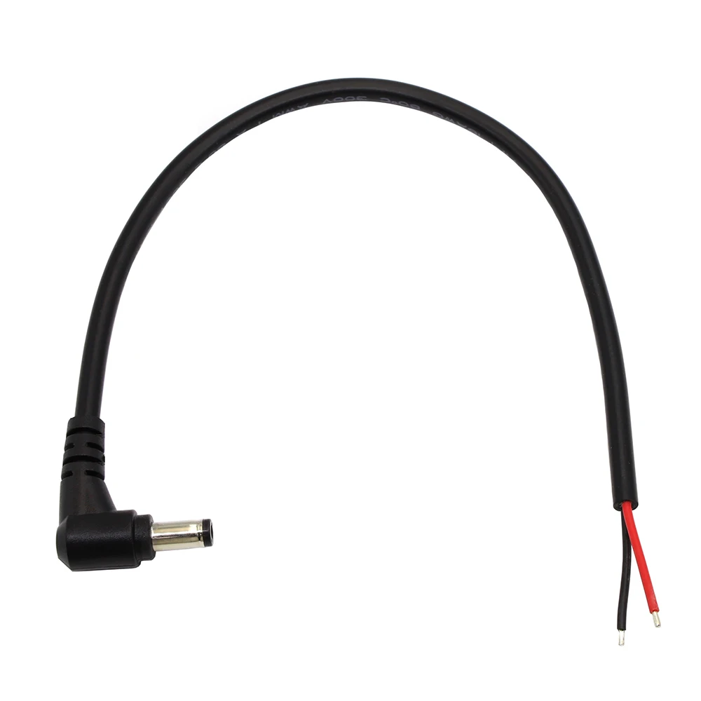 18AWG DC Power Plug 5.5 X 2.1mm / 2.5mm Male 90 Degree Right Angle Connector DIY  Cable Adapter Power Extension Cord 29CM view 5
