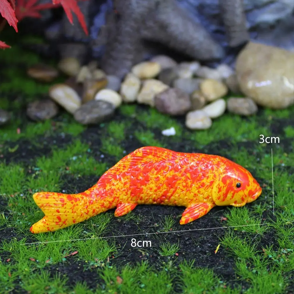 

Cartoon Mini Koi Fish Ornament Simulation Resin Crafts Carp Figurines DIY Cute Small Fish Statue Micro Landscape Ornaments