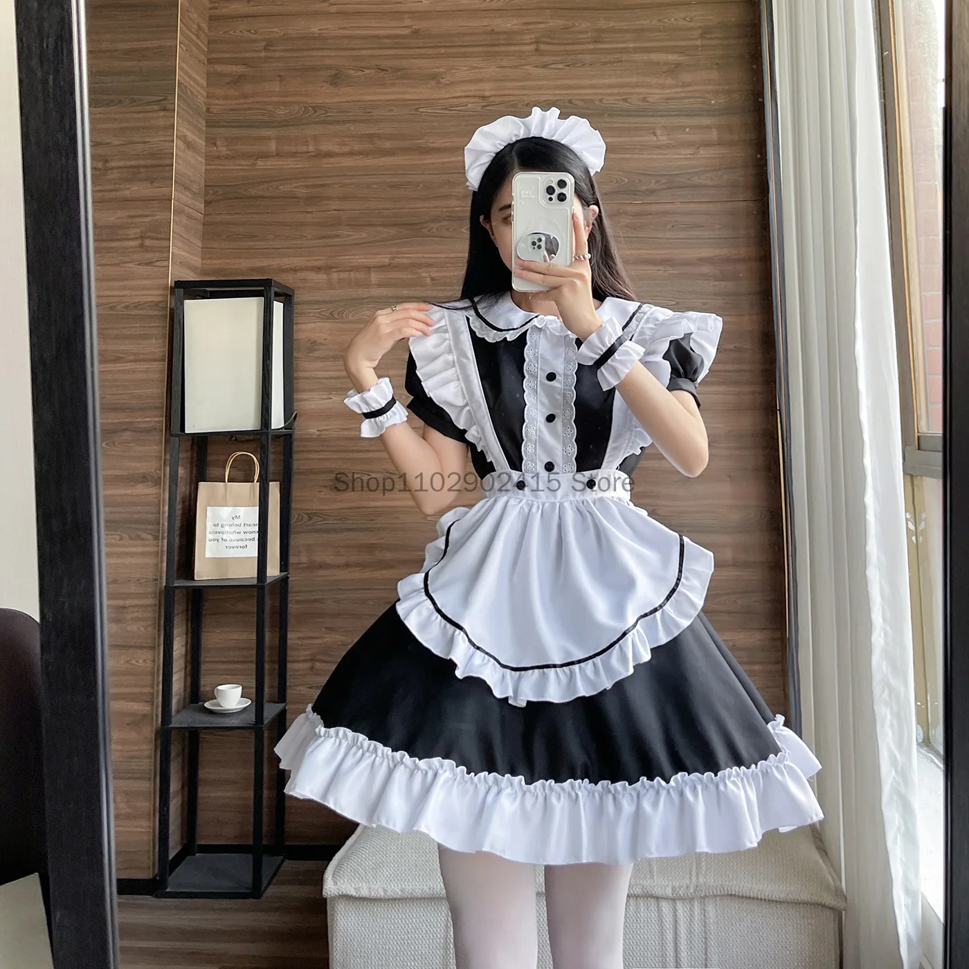 Women Lovely Maid Cosplay Costume Short Sleeve Retro Maid Lolita Dress Cute Japanese French Outfit Cosplay Costume Plus Size 5XL