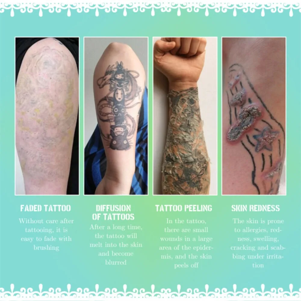 كريم تنظيف الوشم اللاحق كريم إزالة عشبي العناية بالوشم لون ثابت يمنع الانزعاج