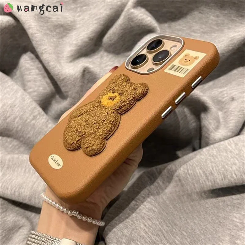 لطيف القطيفة البطريق الدب ل انفينيكس الساخن 50 50i 40 40i 30 30i برو زائد NFC 20s 12 11 اللعب 5G 4G غطاء الهاتف حافظة جلدية #4